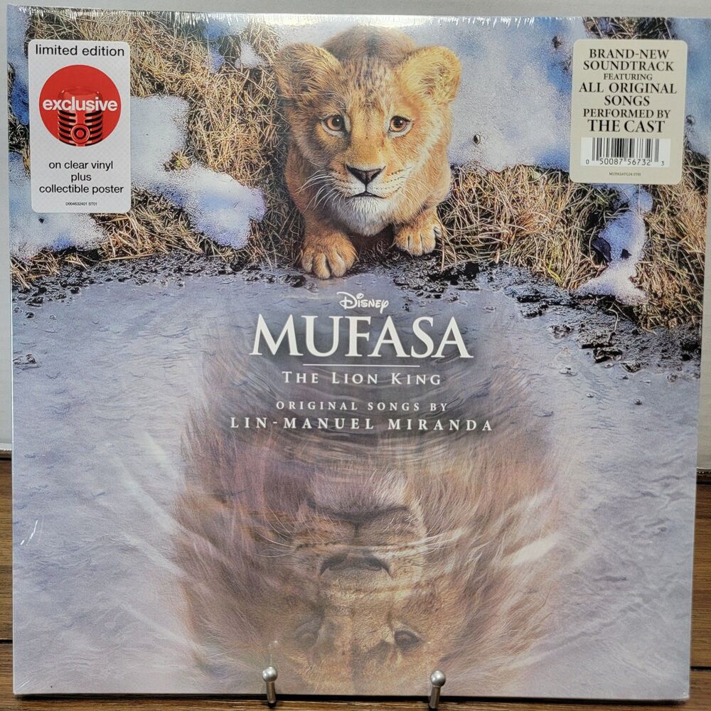 VINYL Disney Mufasa: The Lion King by Lin-Manuel Miranda - Clear LP + Poster NEW